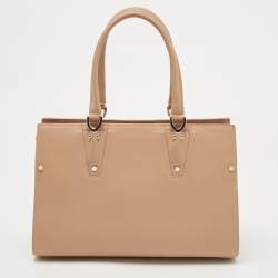 Pre Owned Longchamp Beige Leather Small Paris Premier Tote