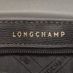 Longchamp Black/Orange Leather and Suede Cavalcade Crossbody Bag