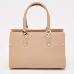 Pre Owned Longchamp Light Pink Leather Paris Premiere Tote