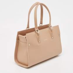 Pre Owned Longchamp Light Pink Leather Paris Premiere Tote