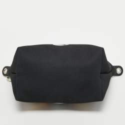 Pre Owned Longchamp x Toiletpaper Black Canvas and Leather XS Le Pliage Tote