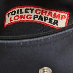 Pre Owned Longchamp x Toiletpaper Black Canvas and Leather XS Le Pliage Tote