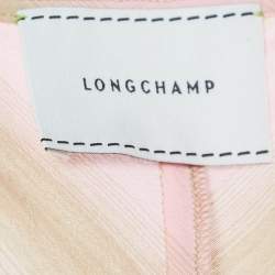 Longchamp Pink/Beige Crepe Knot Detail Cut-Out Midi Dress M