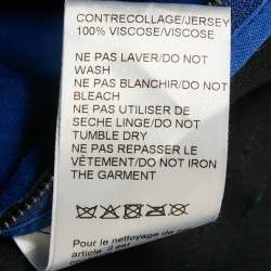 Pre Owned Longchamp Blue Suede Lace-Up Mini Dress S