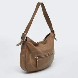 Longchamp Beige Leather Hobo