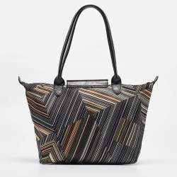 Longchamp Multicolor Satin Op Art Le Pliage Tote