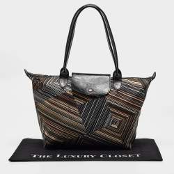 Longchamp Multicolor Satin Op Art Le Pliage Tote