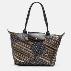 Longchamp Multicolor Satin Op Art Le Pliage Tote