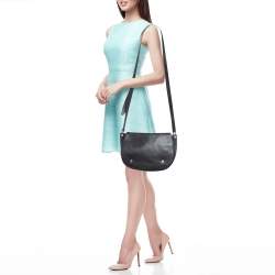 Longchamp Black Leather Flap Shoulder Bag
