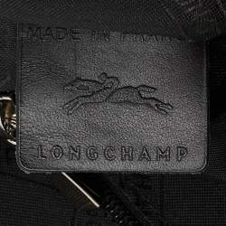 Longchamp Black Leather Flap Shoulder Bag