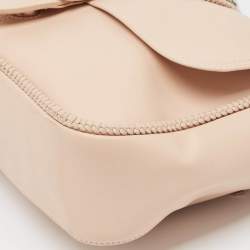 Pre Owned Longchamp Light Peach Leather Amazone Shoulder Bag