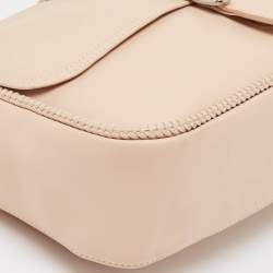 Pre Owned Longchamp Light Peach Leather Amazone Shoulder Bag