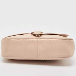 Pre Owned Longchamp Light Peach Leather Amazone Shoulder Bag