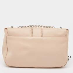 Pre Owned Longchamp Light Peach Leather Amazone Shoulder Bag
