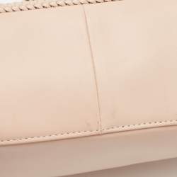 Pre Owned Longchamp Light Peach Leather Amazone Shoulder Bag