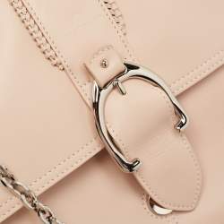 Pre Owned Longchamp Light Peach Leather Amazone Shoulder Bag