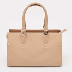Longchamp Beige Leather Paris Premiere Tote
