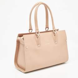 Pre Owned Longchamp Beige Leather Small Paris Premiere Tote