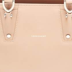 Pre Owned Longchamp Beige Leather Small Paris Premiere Tote