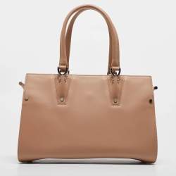Longchamp Beige Leather Small Paris Premiere Tote