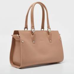 Longchamp Beige Leather Small Paris Premiere Tote