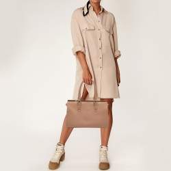 Longchamp Beige Leather Small Paris Premiere Tote