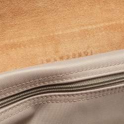 Longchamp Grey/Brown Nylon Large Le Pliage Tote