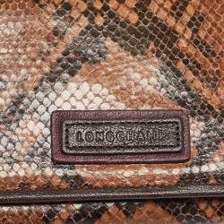Longchamp Multicolor Snakeskin Embossed Leather Continental Wallet