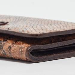 Longchamp Multicolor Snakeskin Embossed Leather Continental Wallet