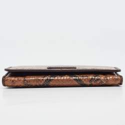 Longchamp Multicolor Snakeskin Embossed Leather Continental Wallet