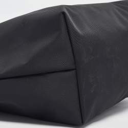 Longchamp Black Leather and Nylon Le Pliage Tote
