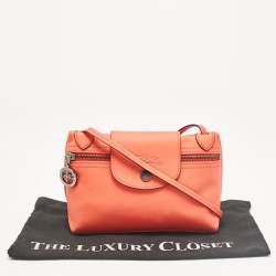 Pre Owned Longchamp Orange Leather Le Pliage Xtra Crossbody Bag