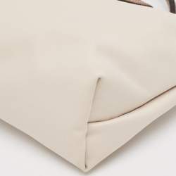 Pre Owned Longchamp Off White Nylon Le Pliage Handle Pouch