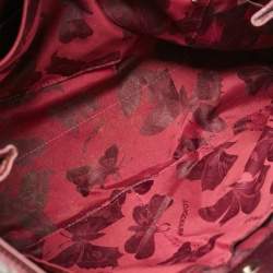 Longchamp Burgundy Patent Leather Front Pocket Tote