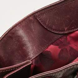 Longchamp Burgundy Patent Leather Front Pocket Tote