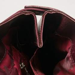 Longchamp Burgundy Patent Leather Front Pocket Tote