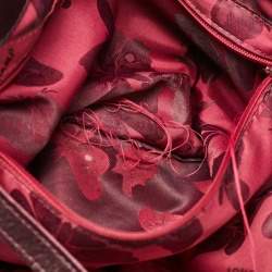 Longchamp Burgundy Patent Leather Front Pocket Tote