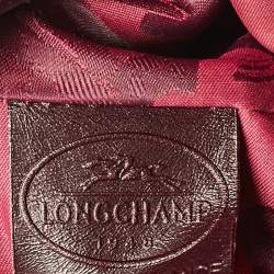 Longchamp Burgundy Patent Leather Front Pocket Tote
