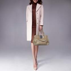 Longchamp Clay Beige Python Embossed Leather Gatsby Tote