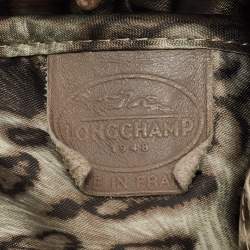 Longchamp Clay Beige Python Embossed Leather Gatsby Tote
