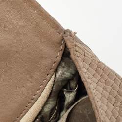 Longchamp Clay Beige Python Embossed Leather Gatsby Tote