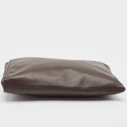 Longchamp Dark Brown Leather Small Le Foulonne Briefcase