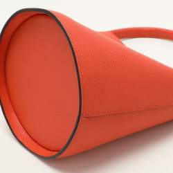 Longchamp Orange Épure Leather Bucket Bag