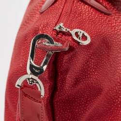 Longchamp Red Stingray Print Nylon and Patent Leather Le Pliage Neo Tote