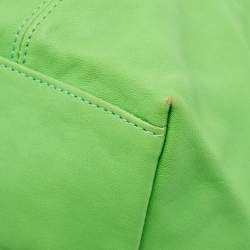 Longchamp Green Leather Le Pliage Tote