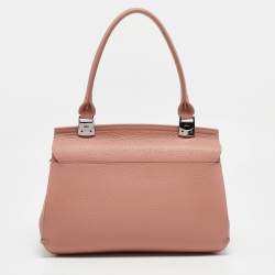 Longchamp Pink Leather Madeleine Top Handle Bag