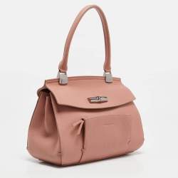Longchamp Pink Leather Madeleine Top Handle Bag