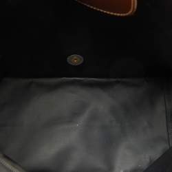 Longchamp Black/Brown Nylon and Leather S Le Pliage Tote