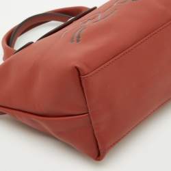 Longchamp Brick Brown Leather Extra XS Le Pliage Tote
