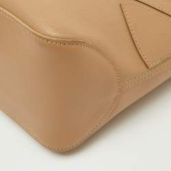 Pre Owned Longchamp Beige Leather Shop It Tote